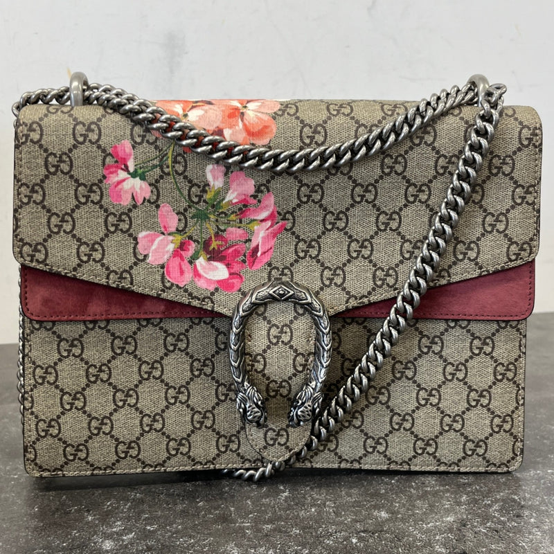 Women's Medium GG Supreme Blooms Dionysus Handbag Beige