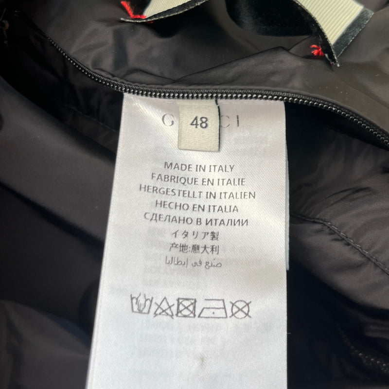 Men's Gg Zip Up Logo Print Windbreaker Black Size IT 48 / M