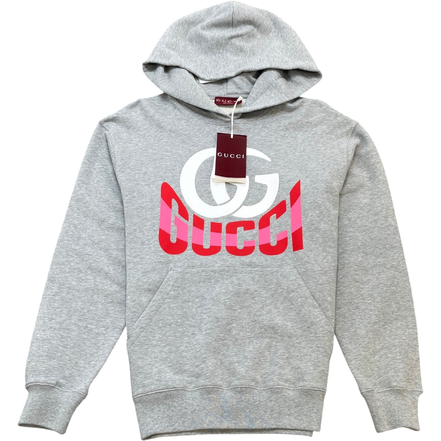 Women's Logo Print Hoodie Grey Size M - Photo 1