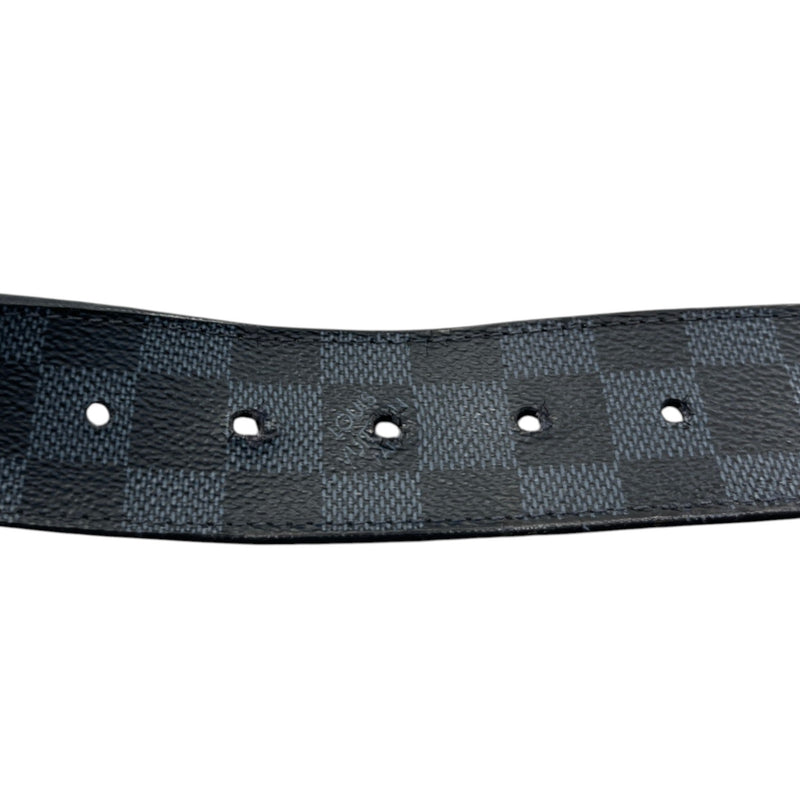 Men's LV Initials Damier Colbalt Belt Charcoal Size 30"