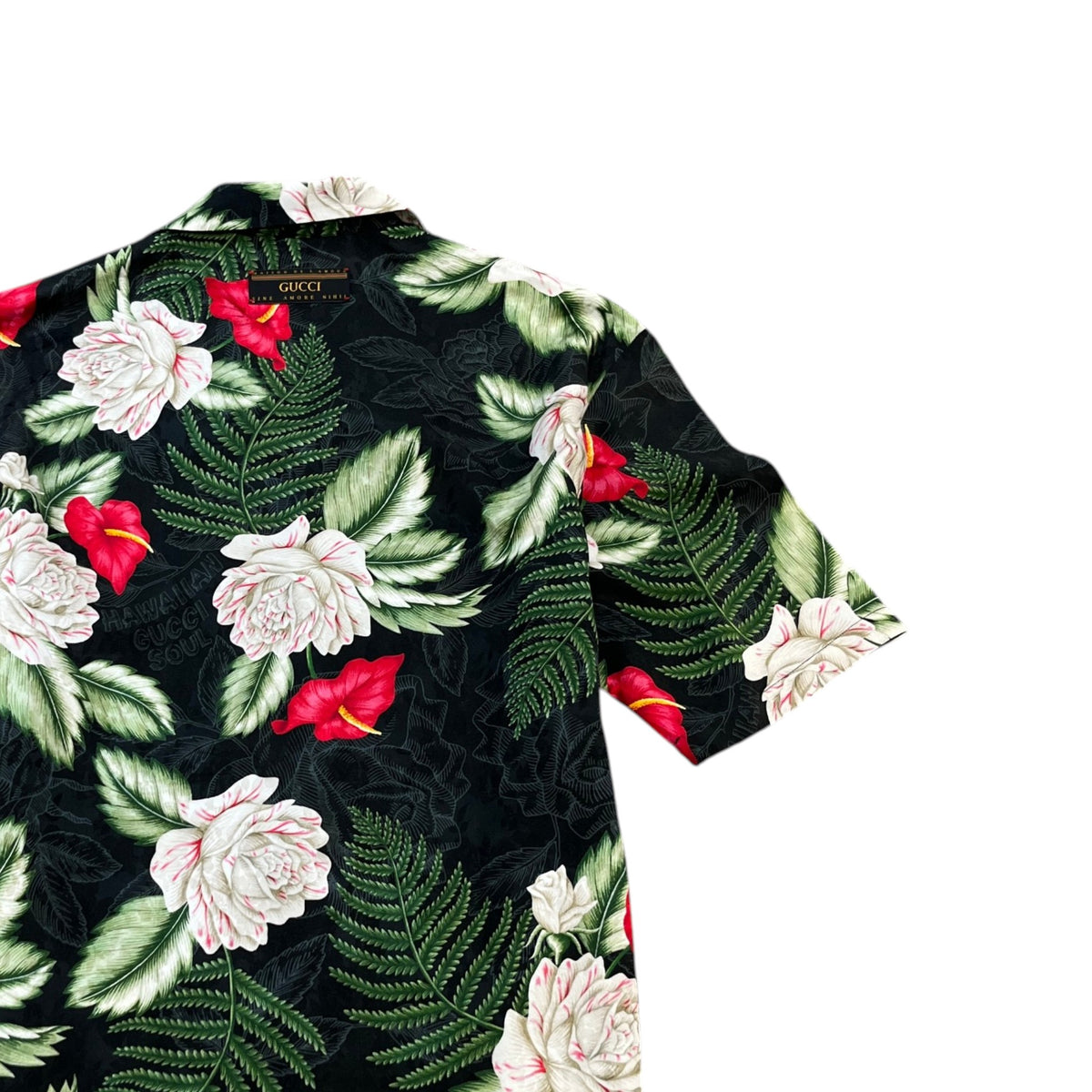 Men's Hawaiian Print Short Sleeve Shirt Black Size XXL - Photo 4