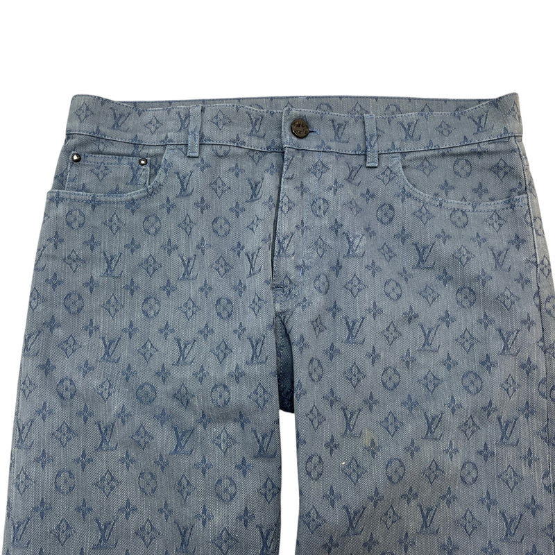 Men's X Virgil Abloh Monogram Slim Jeans Blue Size Waist 32"