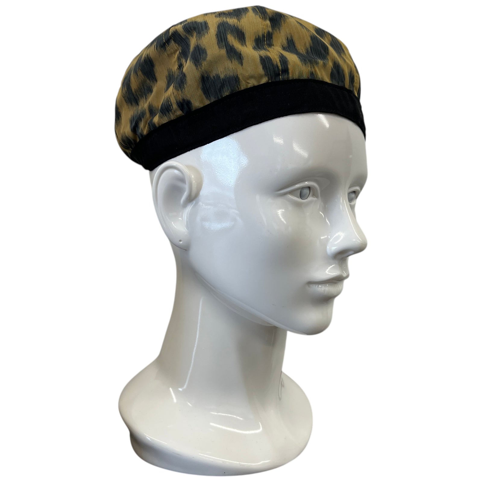Leopard Printed Beret Hat Black - Photo 3