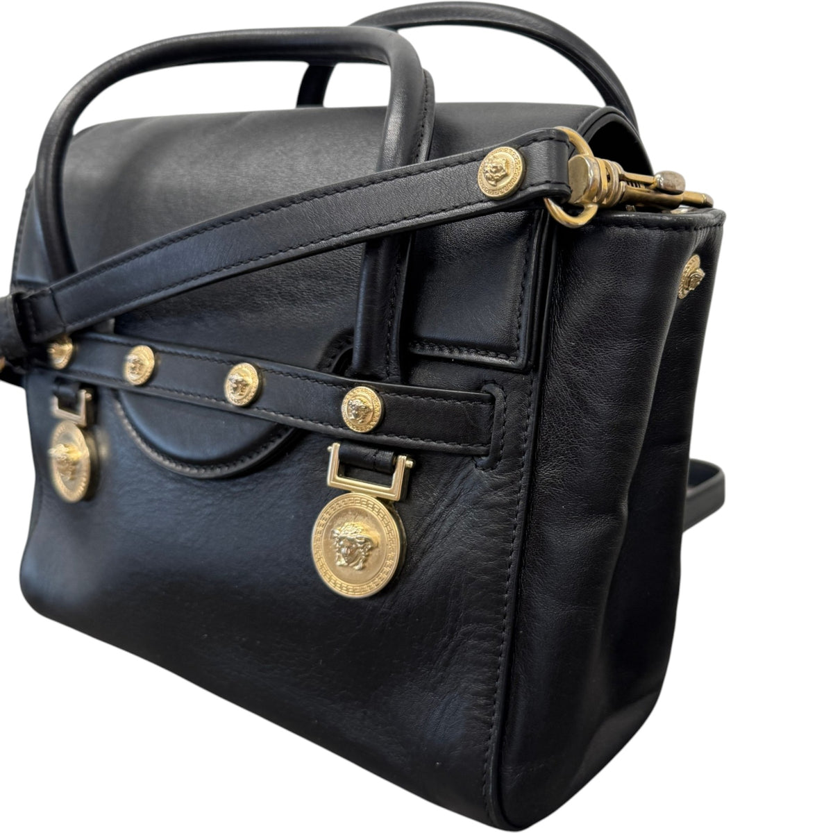 Women's Medusa Logo Handbag Black - Photo 4