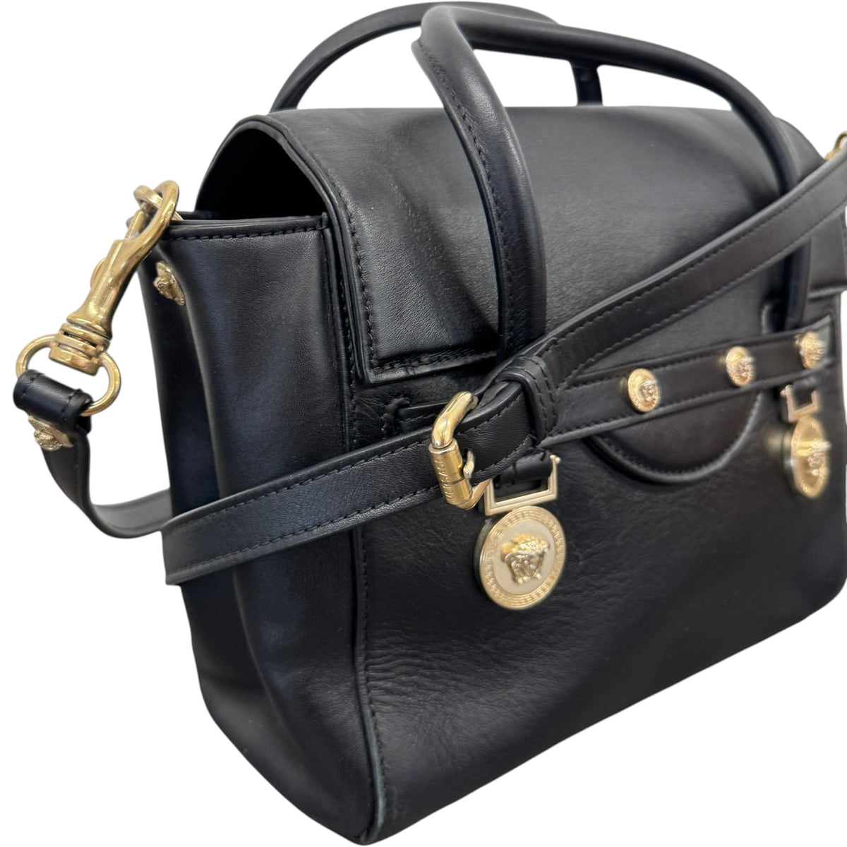 Women's Medusa Logo Handbag Black - Photo 6