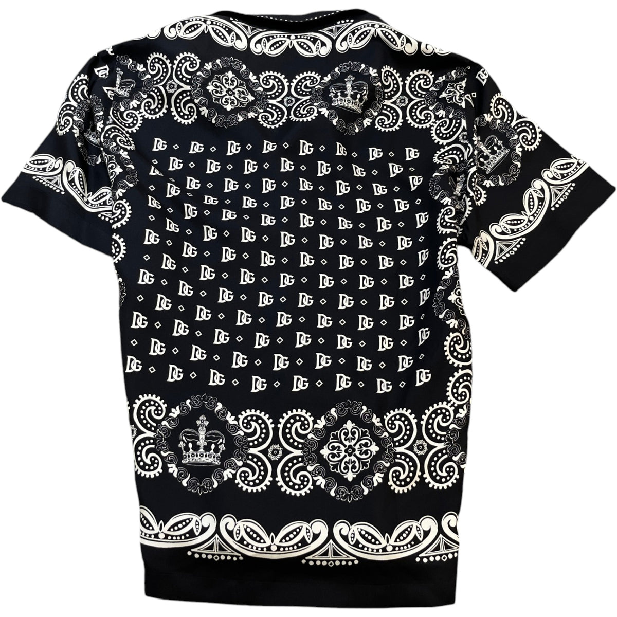 Men's Bandana Print Short Sleeve Shirt Black Size M - Photo 2