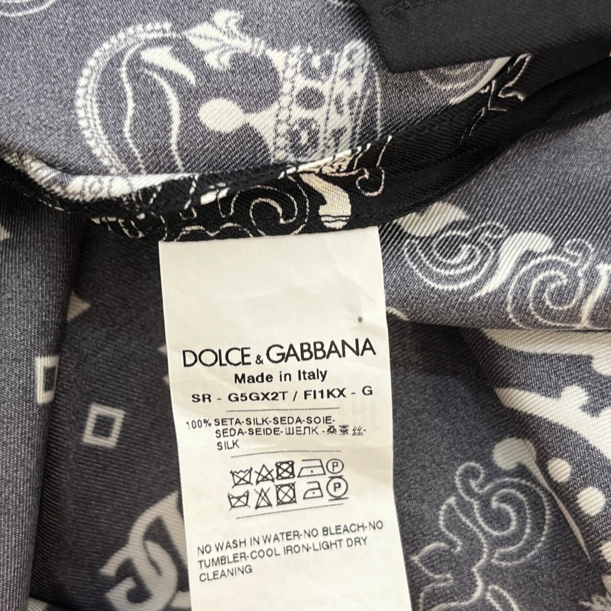 Men's Bandana Print Short Sleeve Shirt Black Size M - Photo 6