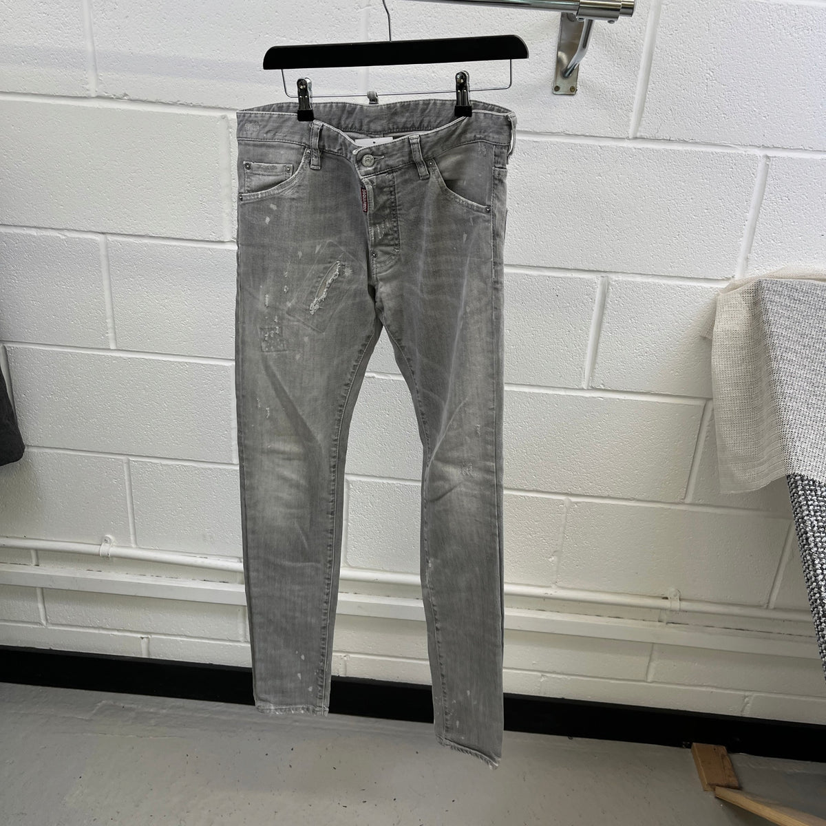Men's Distressed Washed Jeans Grey Size M / W32 - Photo 9