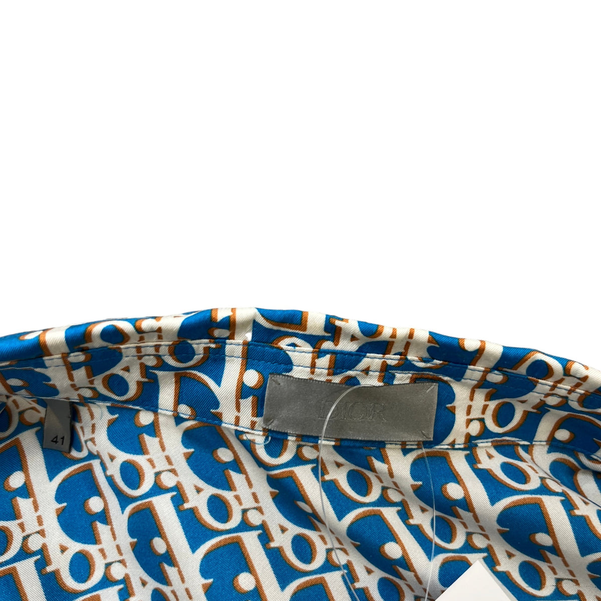 Men's Oblique Short Sleeve Shirt Blue Size L - Photo 7