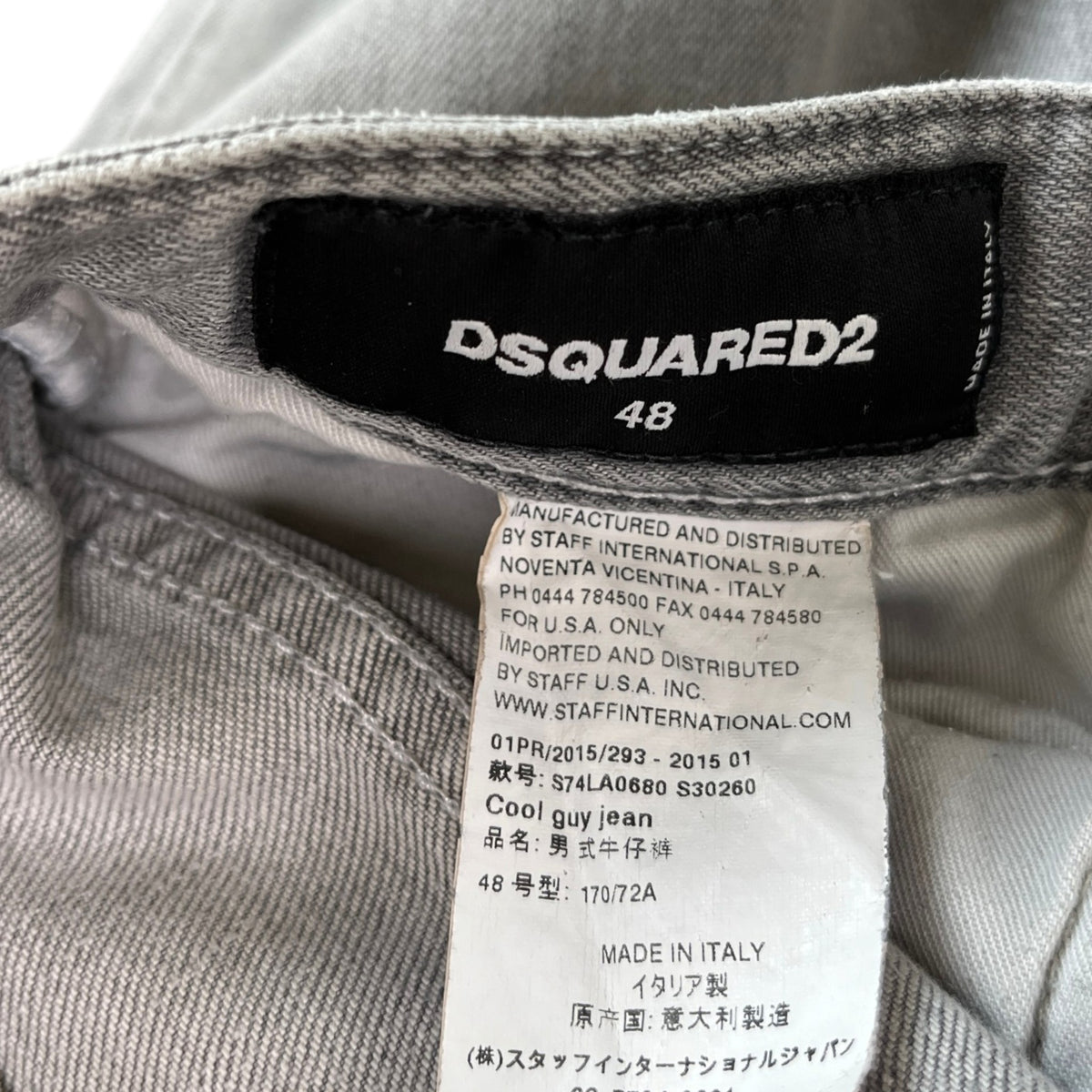 Men's Distressed Washed Jeans Grey Size M / W32 - Photo 8