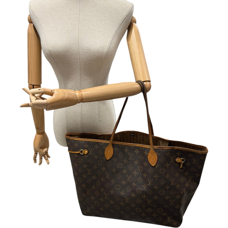 Women's Monogram Neverfull GM Tote Handbag Brown