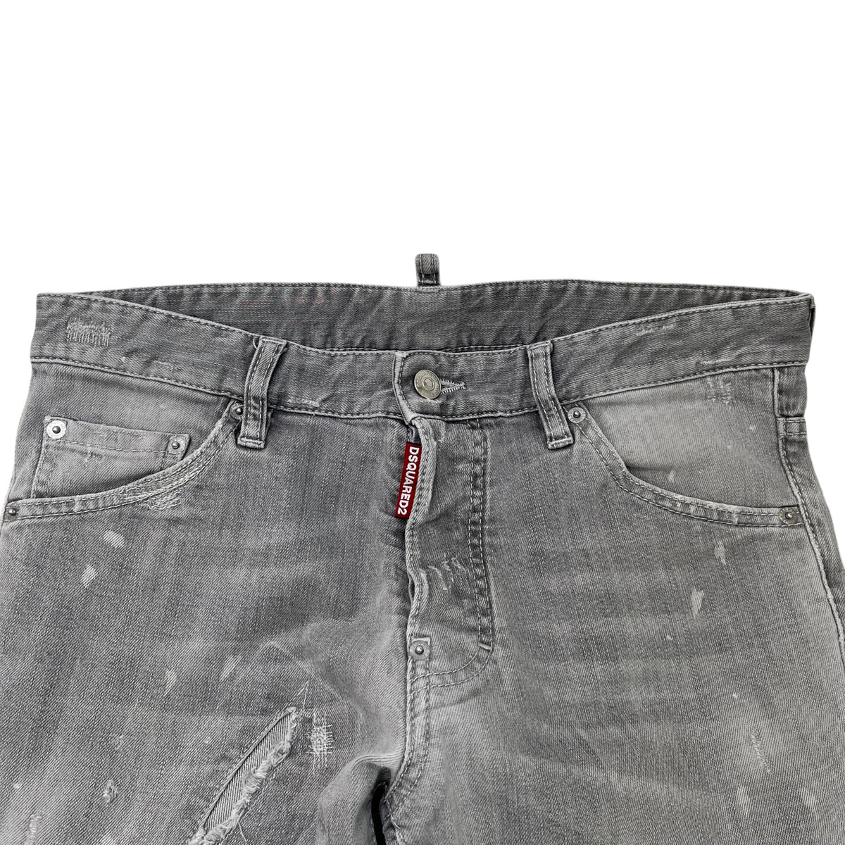 Men's Distressed Washed Jeans Grey Size M / W32 - Photo 5
