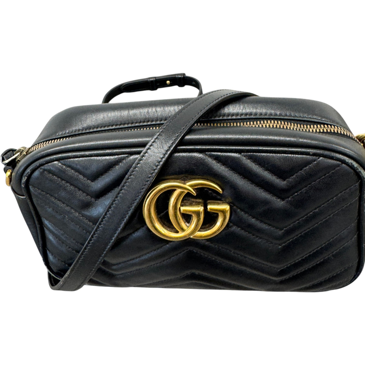 Women's GG Marmont Camera Crossbody Bag Black - Photo 5