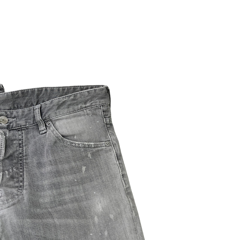 Men's Distressed Washed Jeans Grey Size M / W32