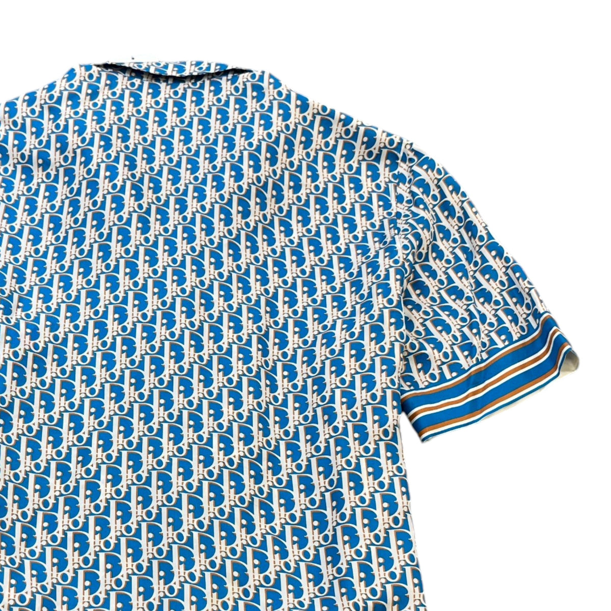 Men's Oblique Short Sleeve Shirt Blue Size L - Photo 4