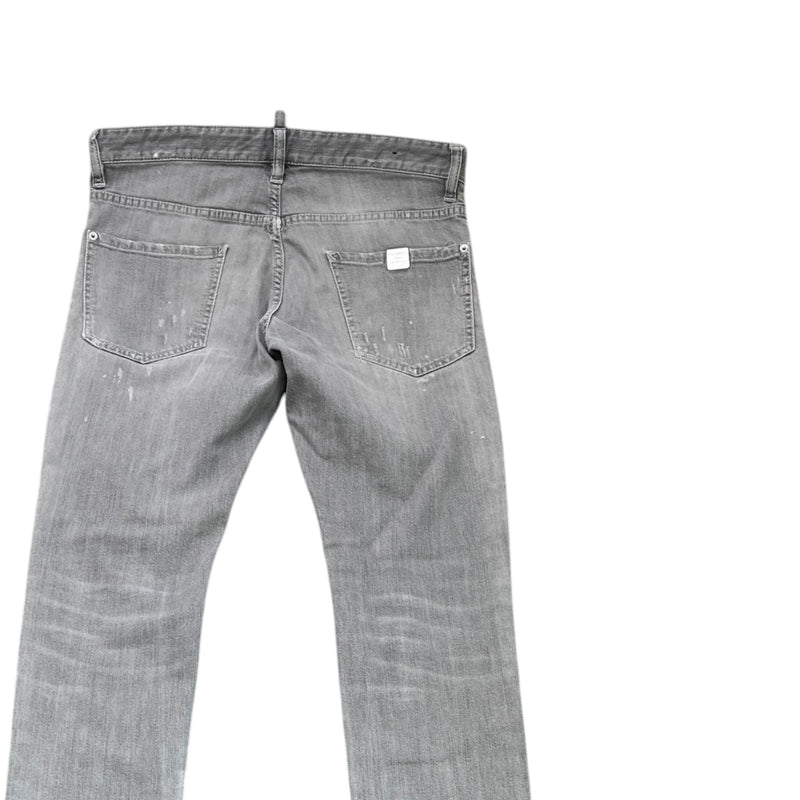 Men's Distressed Washed Jeans Grey Size M / W32