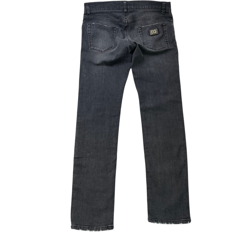 Men's Logo Patch Skinny Jeans Charcoal Size IT 48 / UK 32