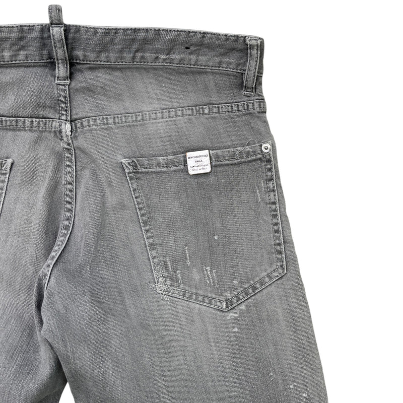 Men's Distressed Washed Jeans Grey Size M / W32