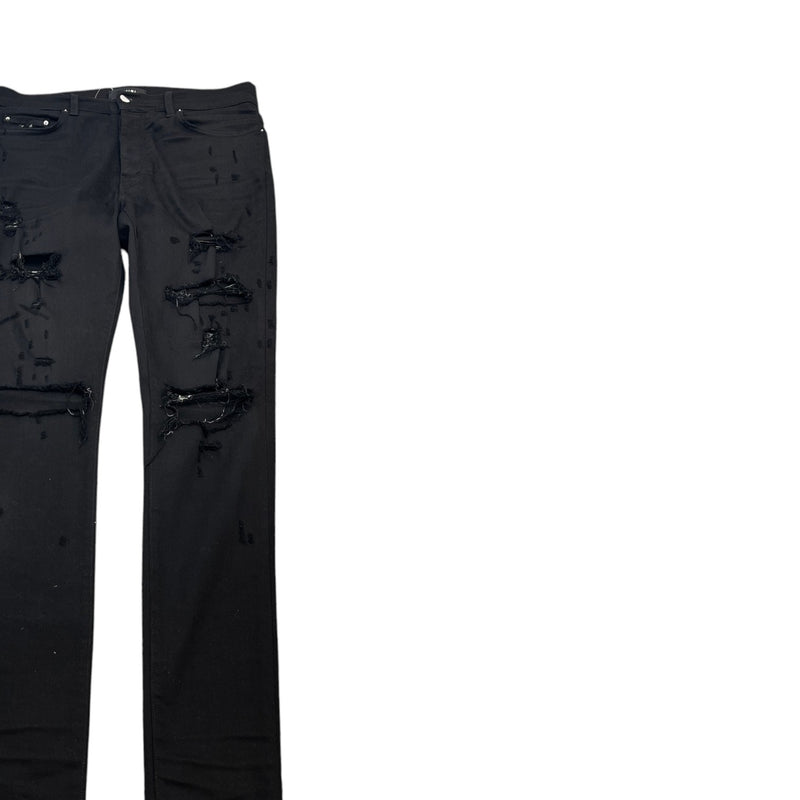 Men's Distressed Jeans Black Size Waist 32"