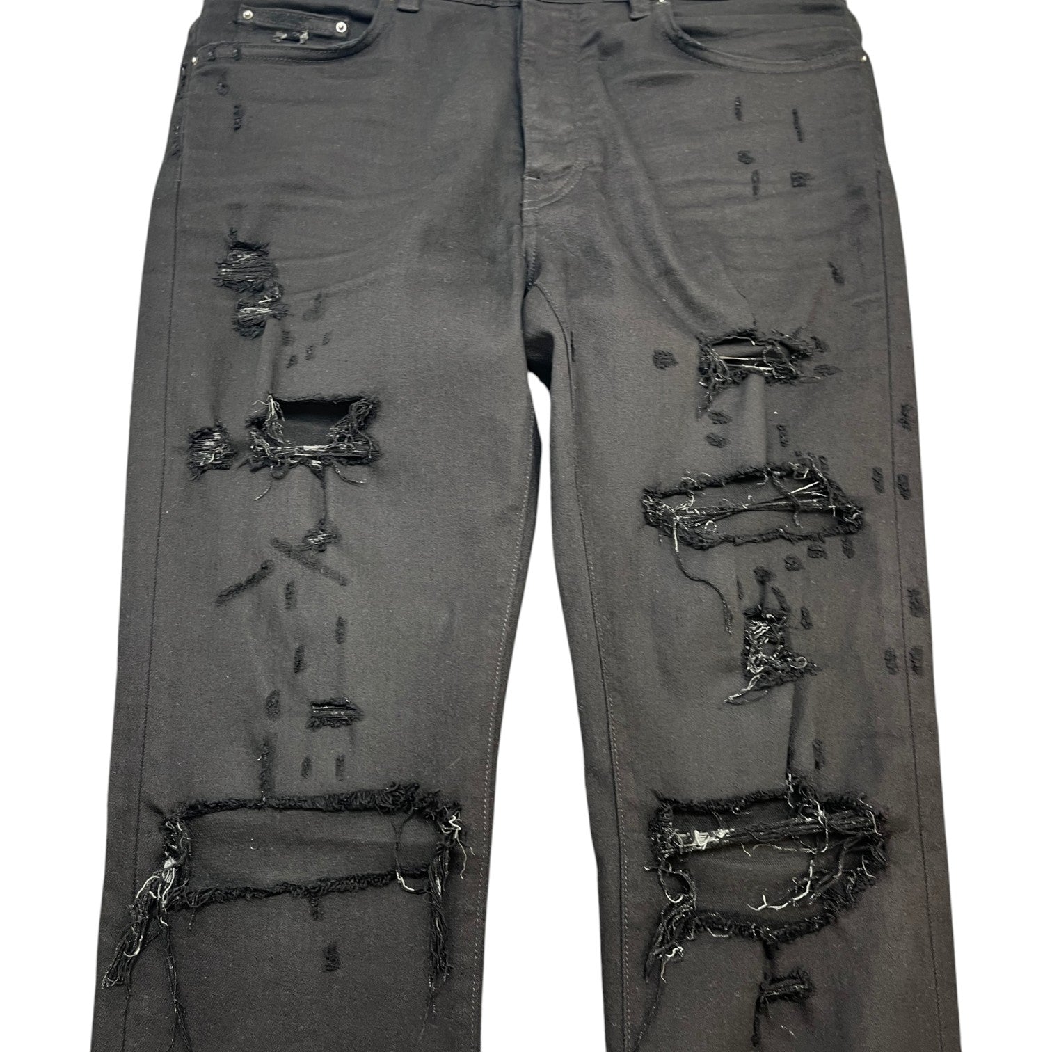 Men's Distressed Jeans Black Size Waist 32" - Photo 6
