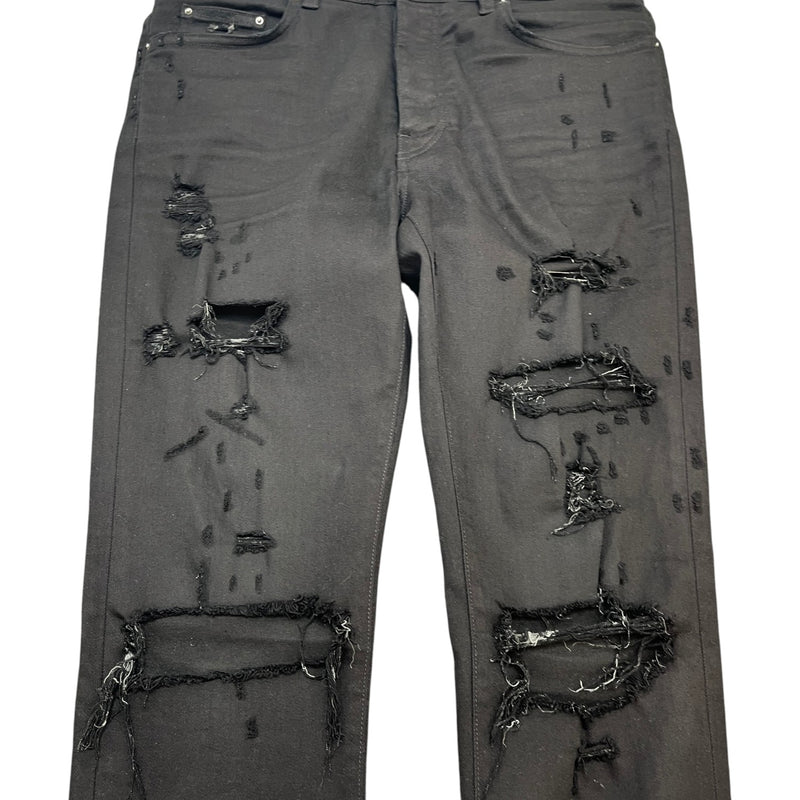 Men's Distressed Jeans Black Size Waist 32"