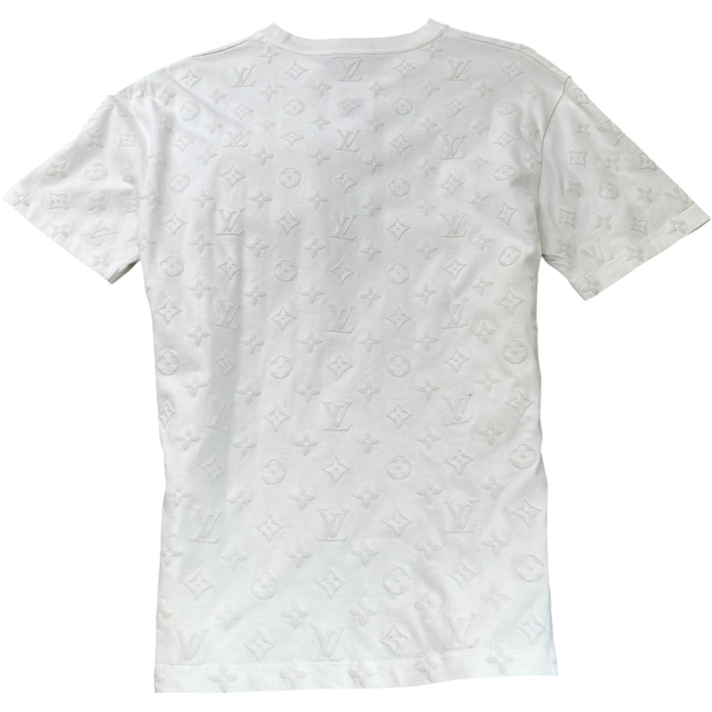 Men's Monogram Jacquard 3D Pocket T-Shirt Cream Size M