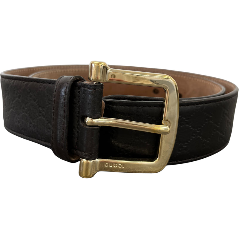 Men's Gg Monogram Belt Brown Size Waist 34"