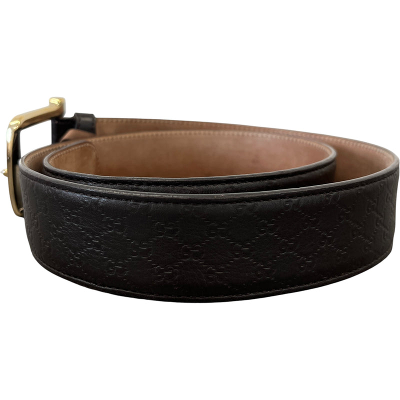 Men's Gg Monogram Belt Brown Size Waist 34"