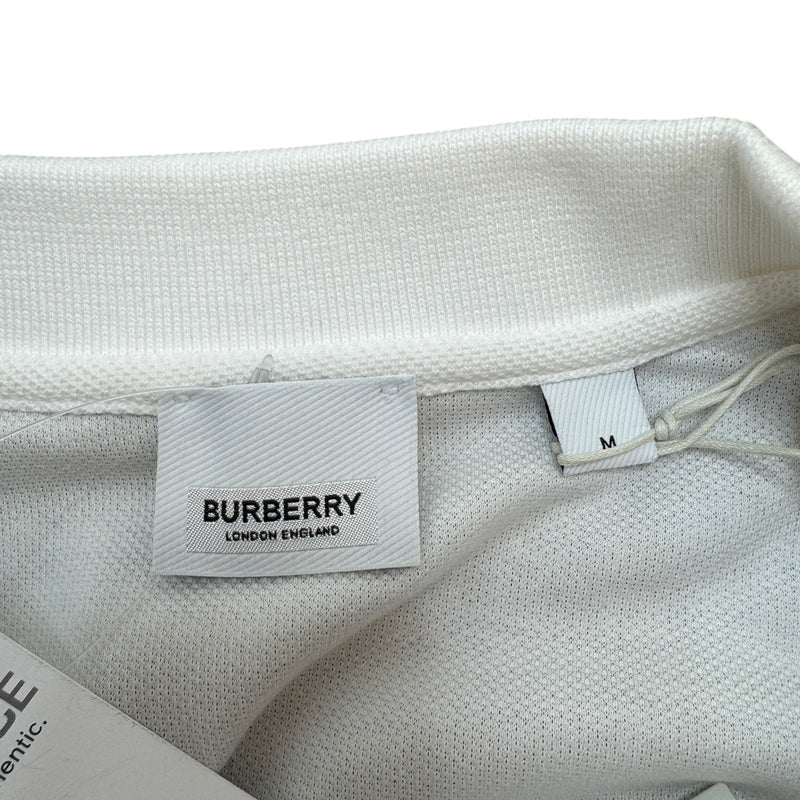 Men's Embroidered Logo Polo Shirt White Size M