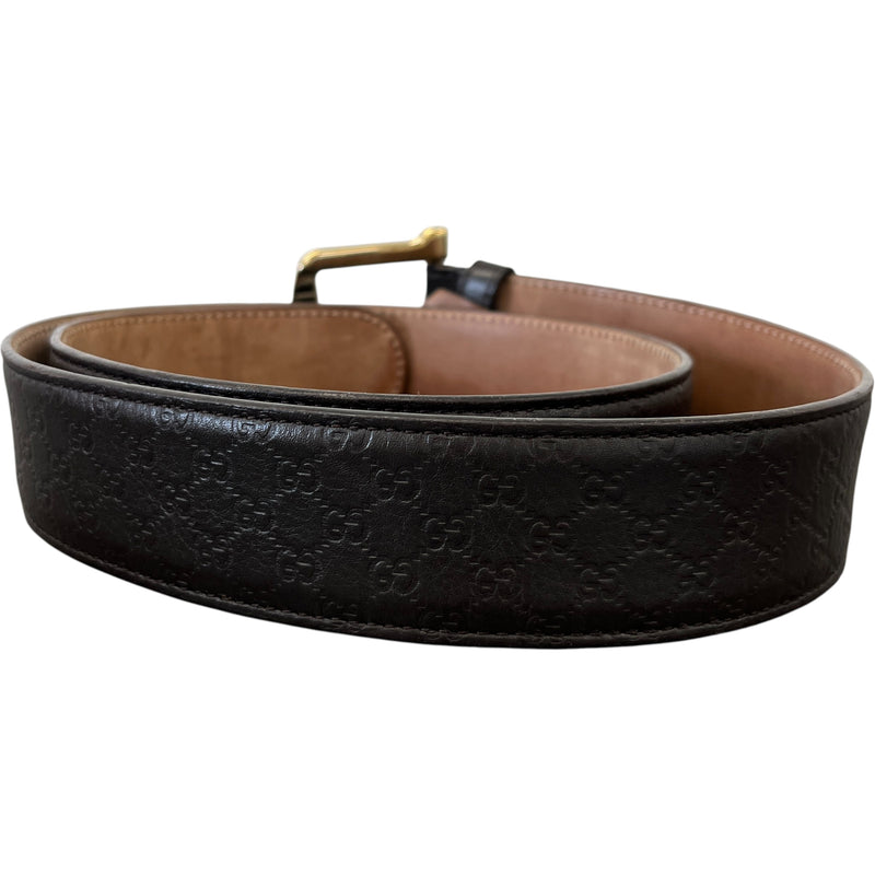 Men's Gg Monogram Belt Brown Size Waist 34"
