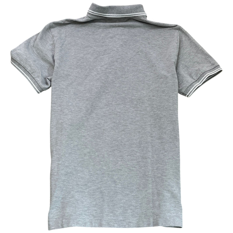 Men's Logo Patch Polo Shirt Grey Size M