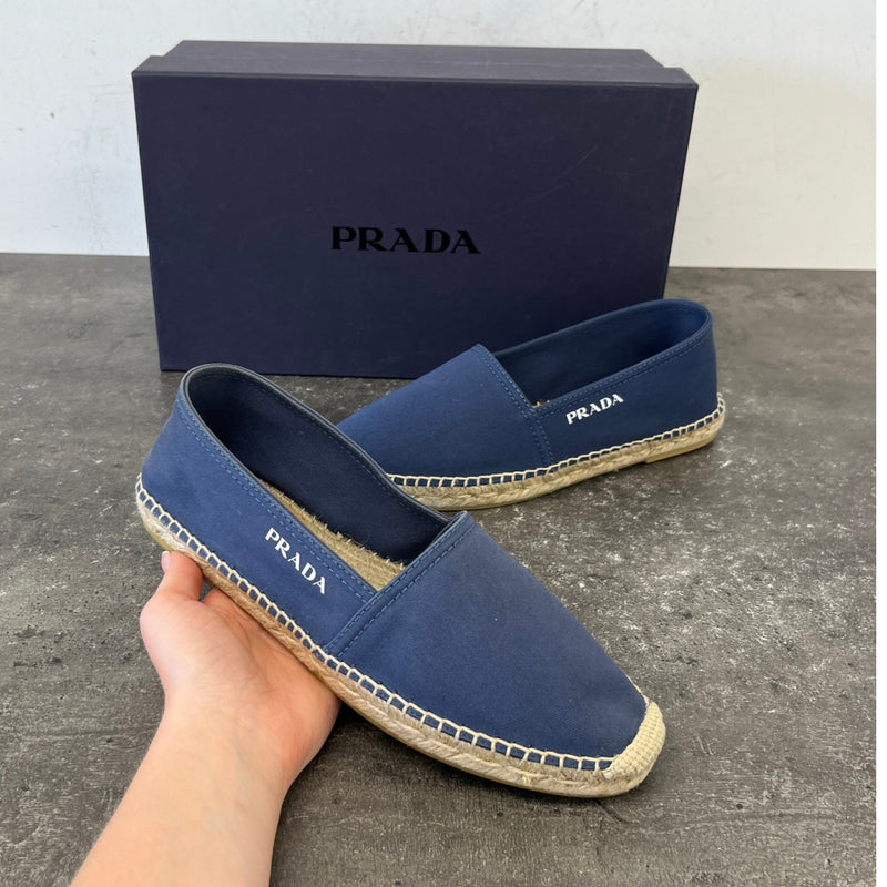 Men's Logo Print Espadrilles Navy Size EU 40 / UK 6