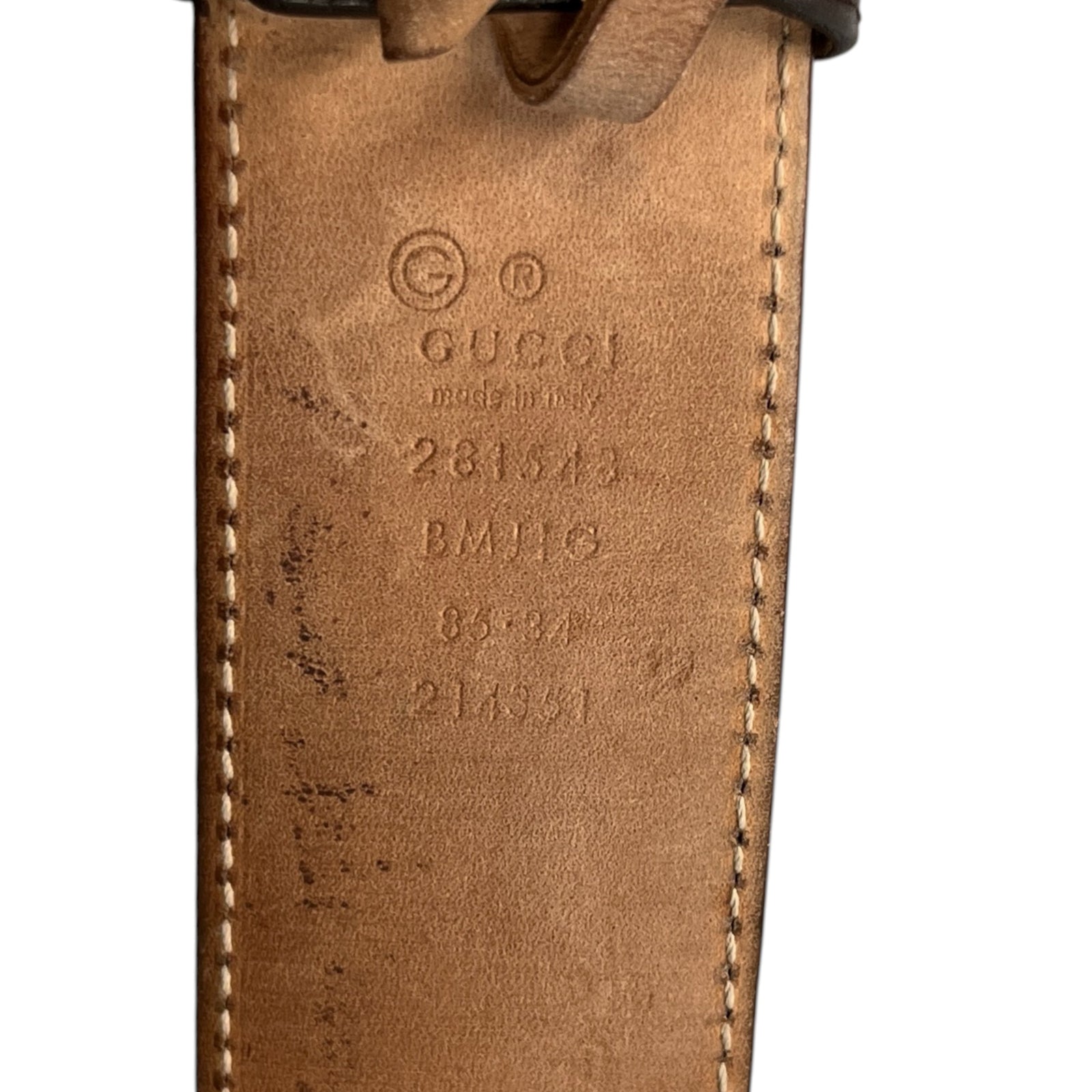 Men's Gg Monogram Belt Brown Size Waist 34" - Photo 7