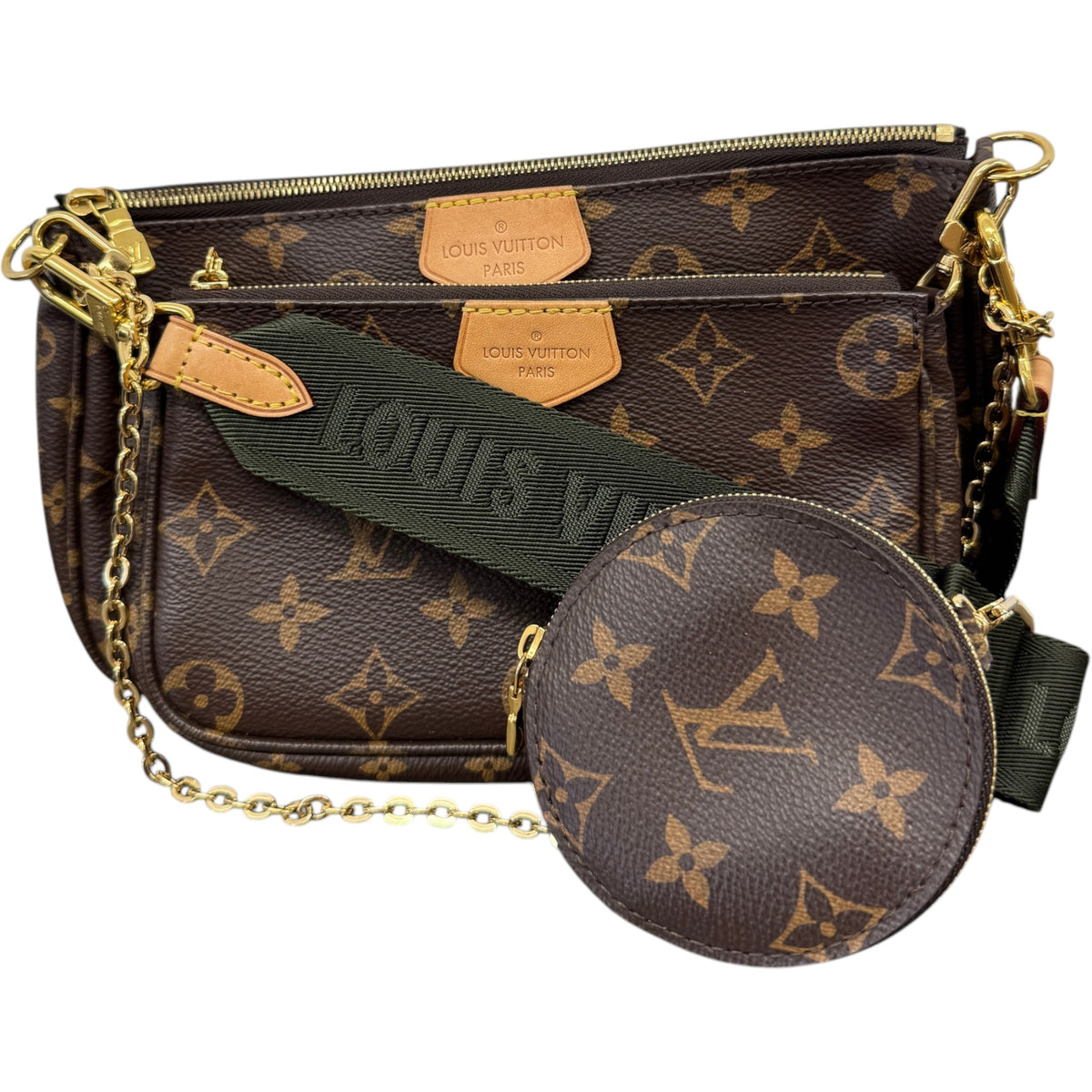 Women's Monogram Multi Pochette Accessories Crossbody Bag Brown - Photo 1
