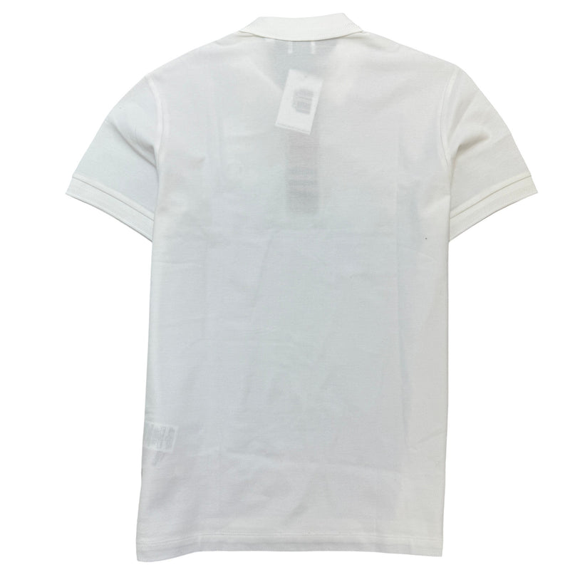 Men's Embroidered Logo Polo Shirt White Size M
