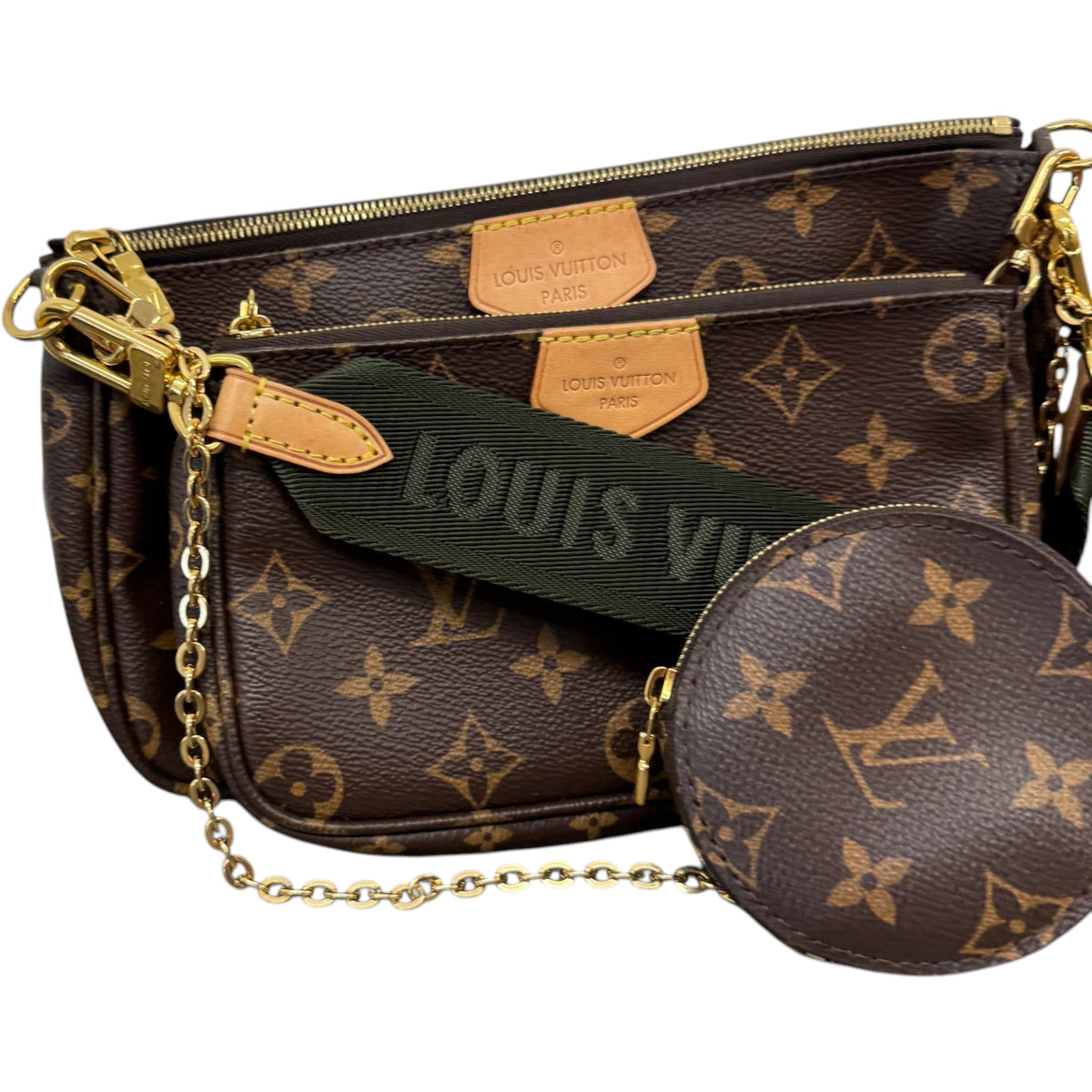 Women's Monogram Multi Pochette Accessories Crossbody Bag Brown - Photo 4