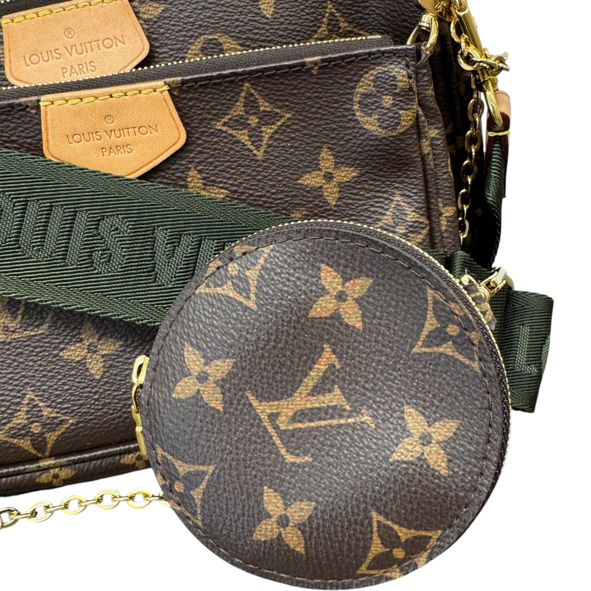 Women's Monogram Multi Pochette Accessories Crossbody Bag Brown - Photo 5