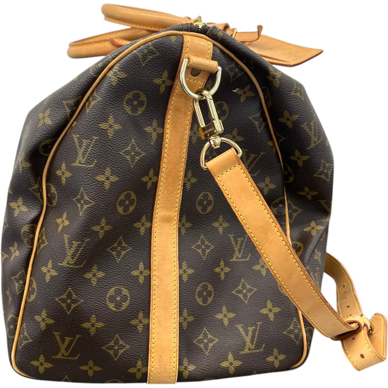 Women's Monogram Keepall Bandoulière 55 Travel Bag Brown