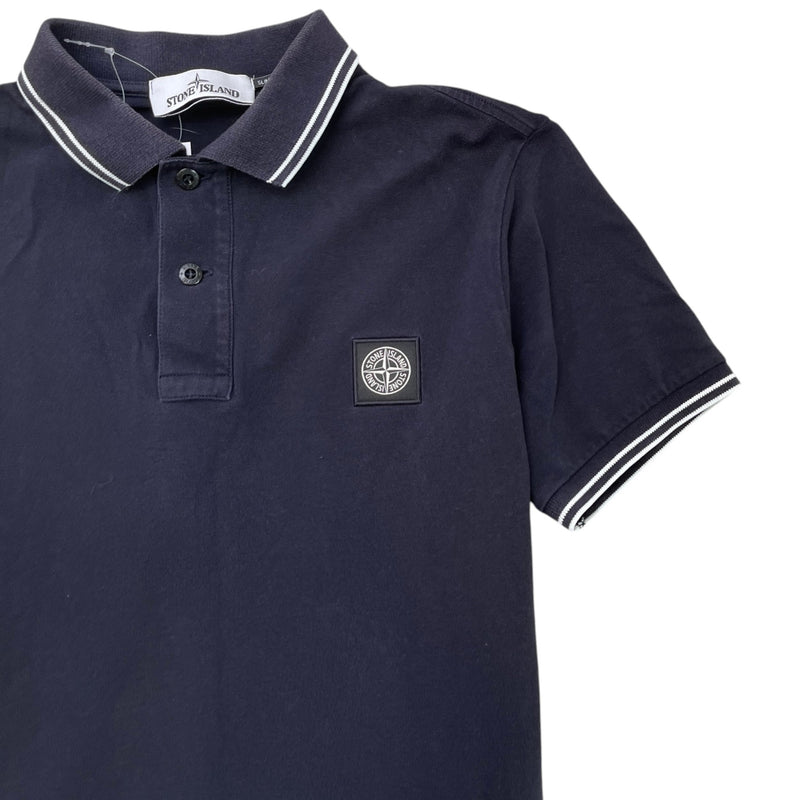 Men's Logo Patch Polo Shirt Navy Size M