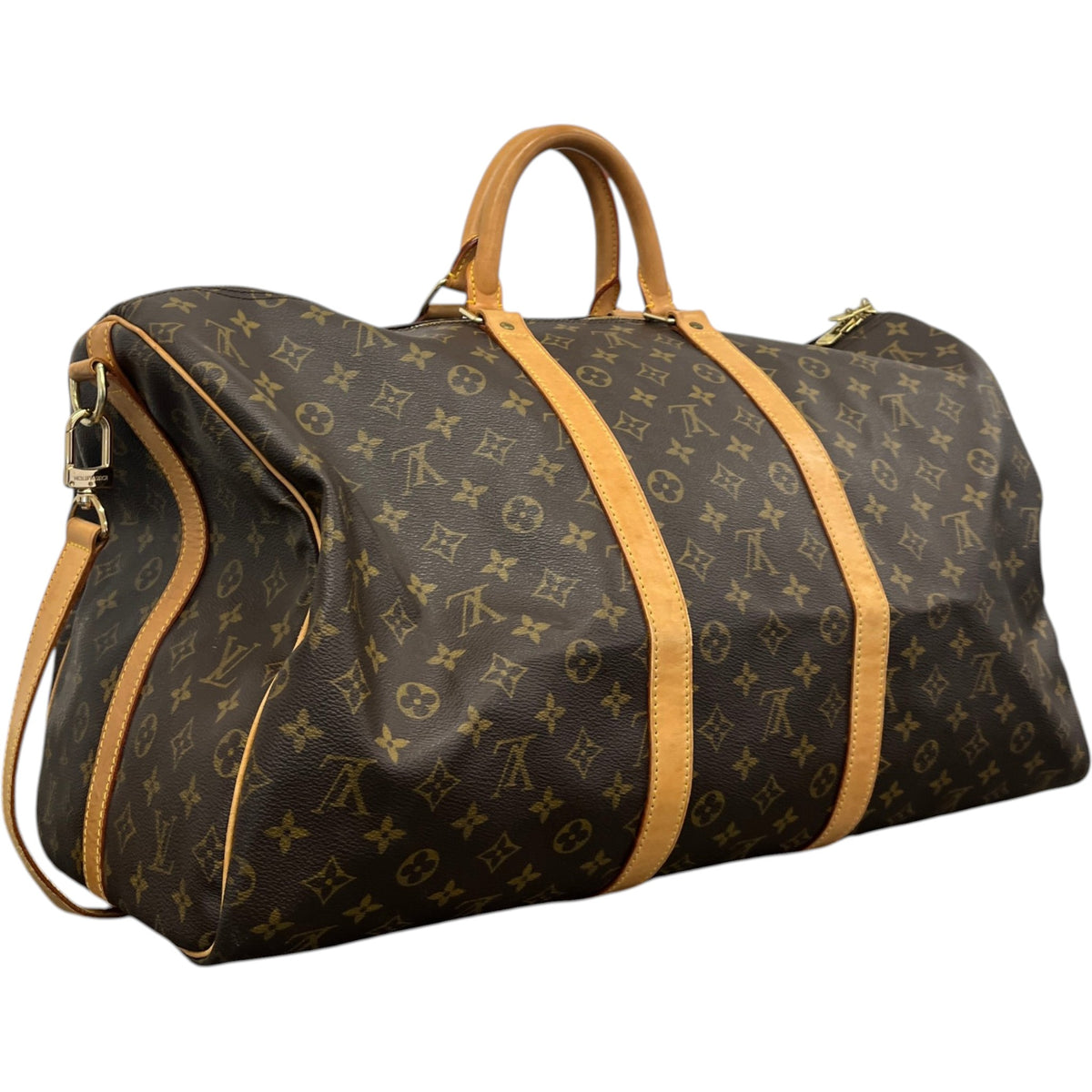 Women's Monogram Keepall Bandoulière 55 Travel Bag Brown - Photo 8