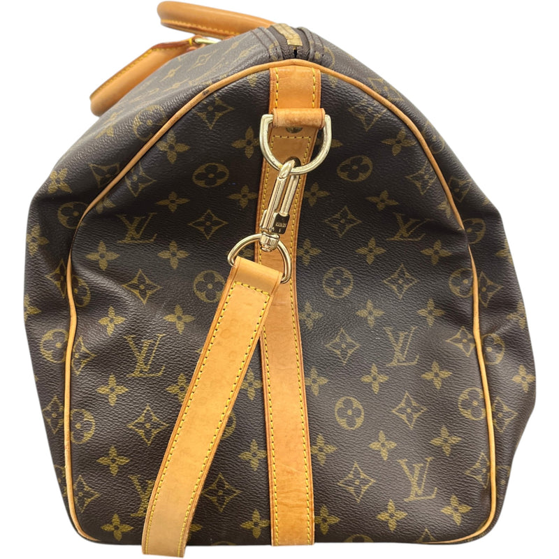 Women's Monogram Keepall Bandoulière 55 Travel Bag Brown