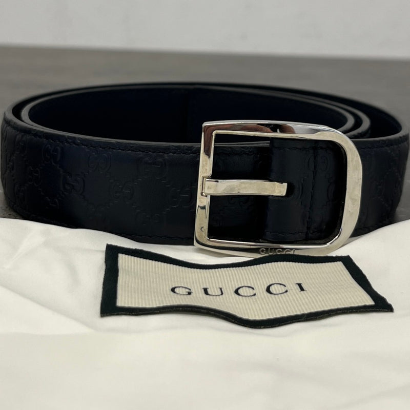 Women's Gg Supreme Belt Navy Size Waist 34"