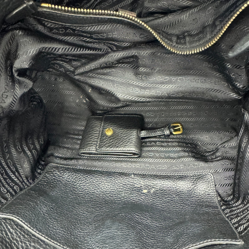 Women's Vitello Daino Tote Handbag Black