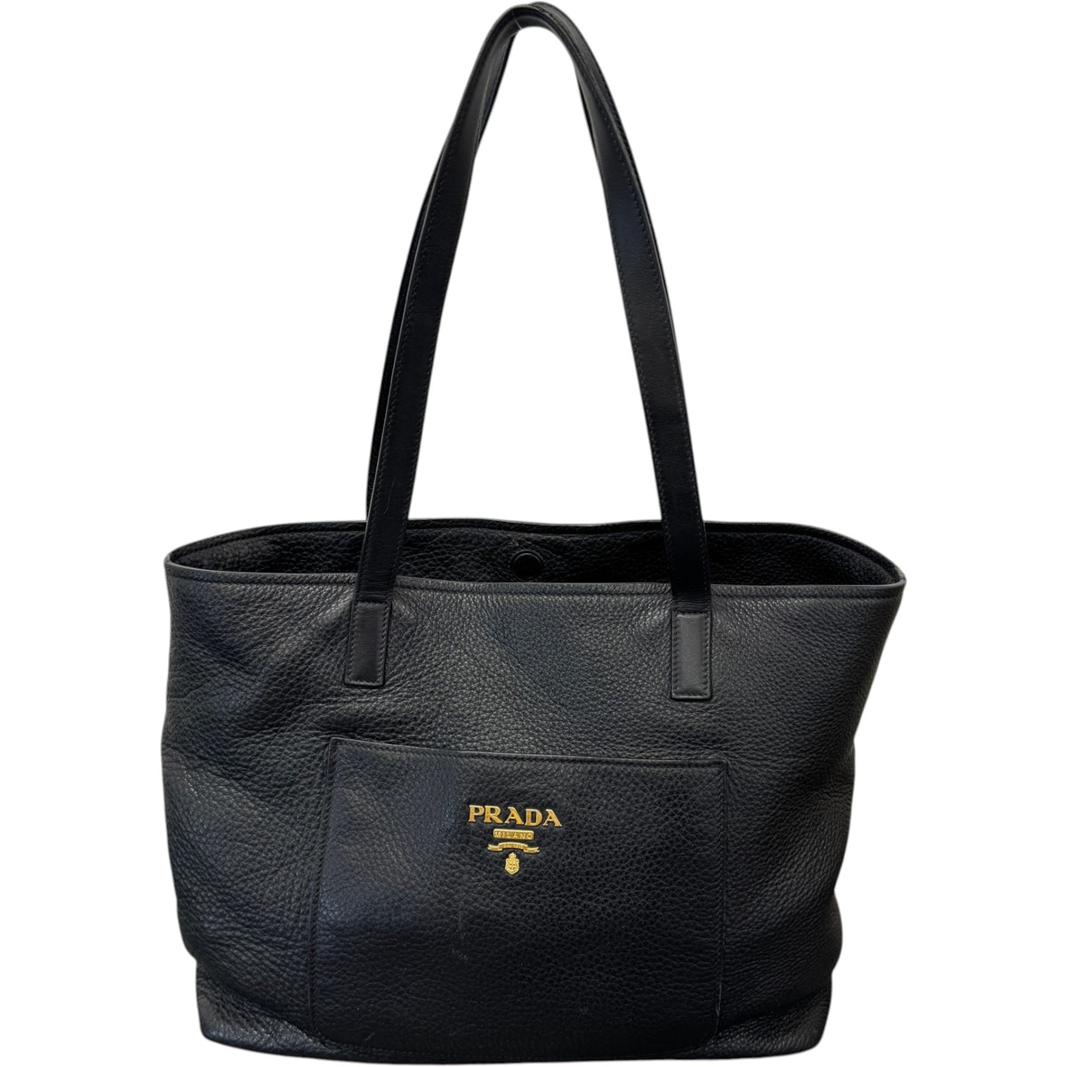 Women's Vitello Daino Tote Handbag Black - Photo 1
