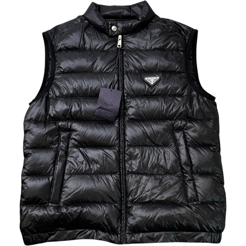 Men's Triangular Logo Plaque Gilet Black Size IT 50 / L