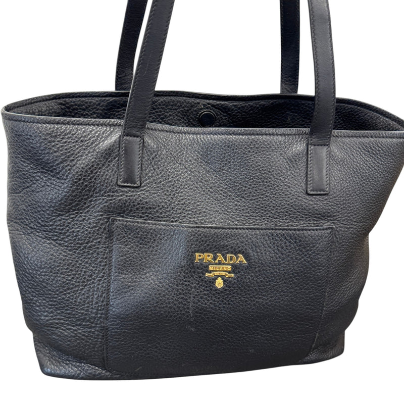 Women's Vitello Daino Tote Handbag Black