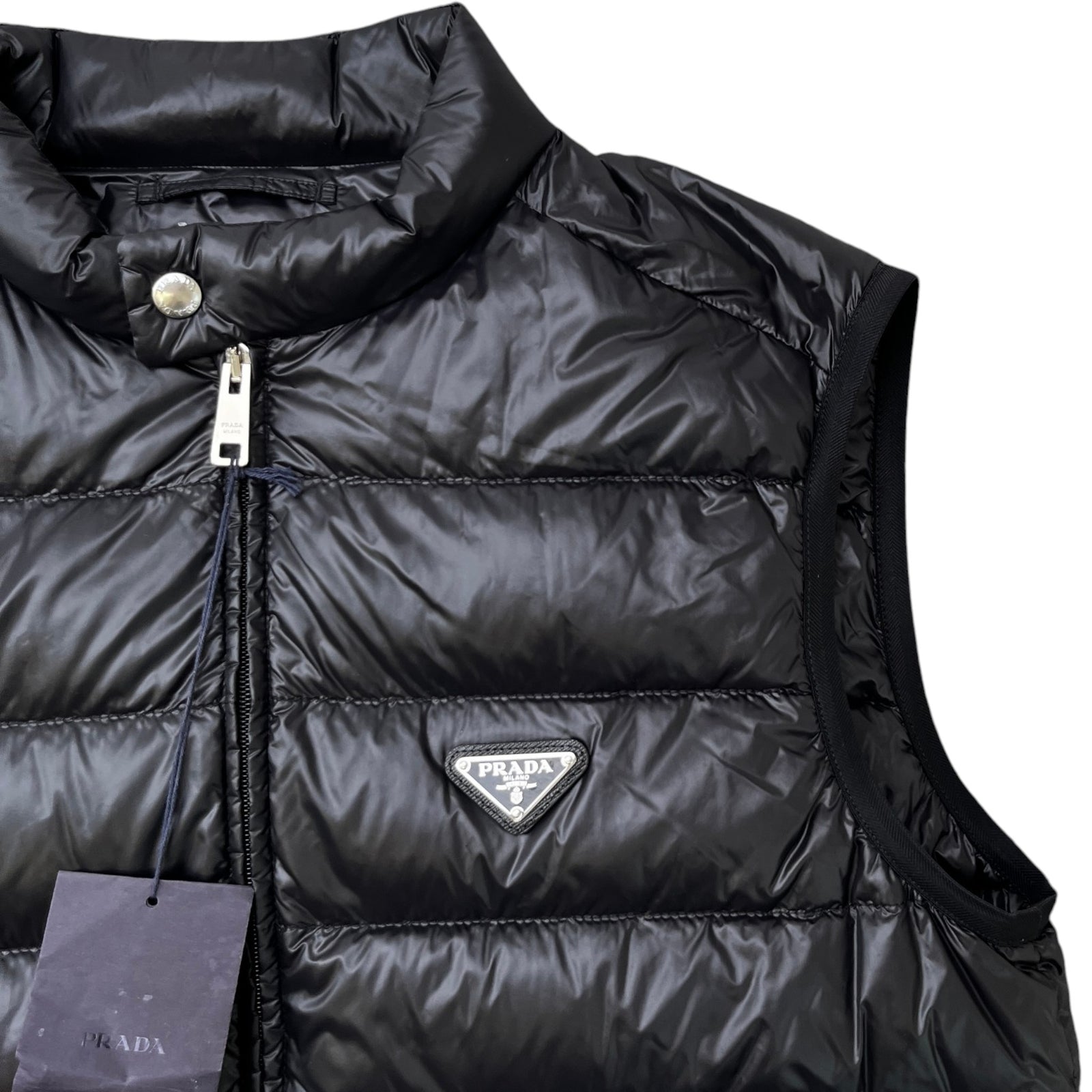 Men's Triangular Logo Plaque Gilet Black Size IT 50 / L - Photo 5