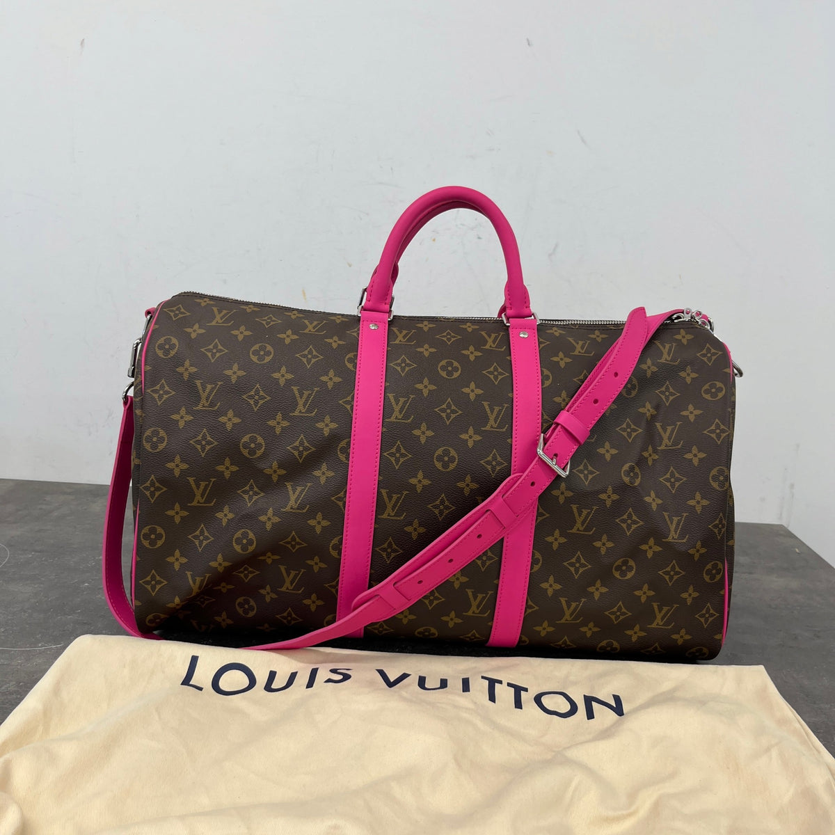 Women's Monogram Keepall 50 Travel Bag Brown - Photo 15