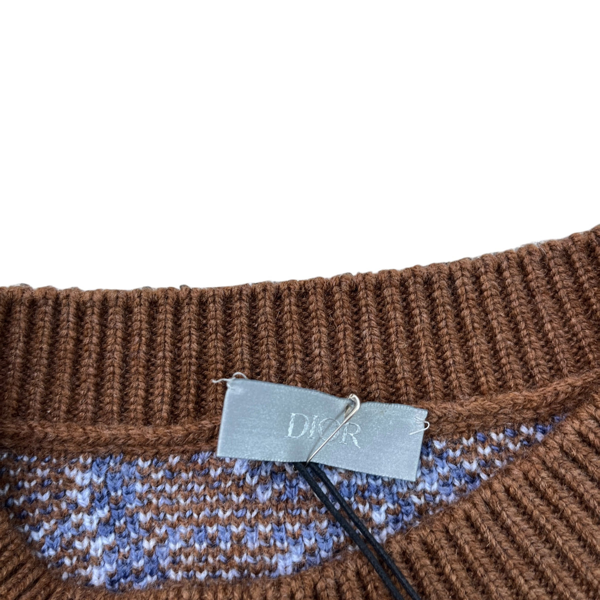 Men's Oblique Knit Sweatshirt Brown Size S - Photo 8
