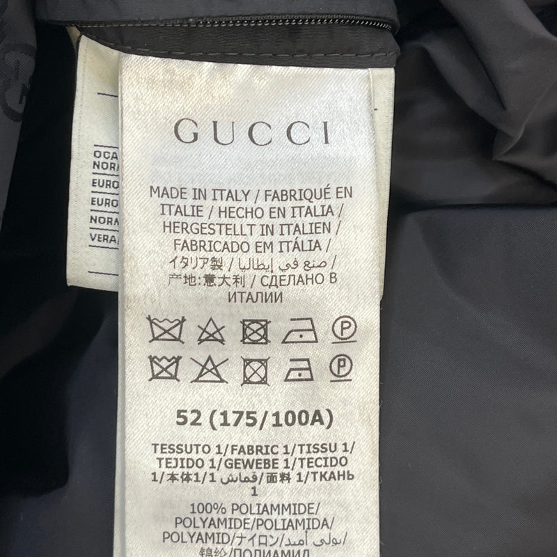 Men's GG Jacquard Nylon Down Jacket Black Size XL